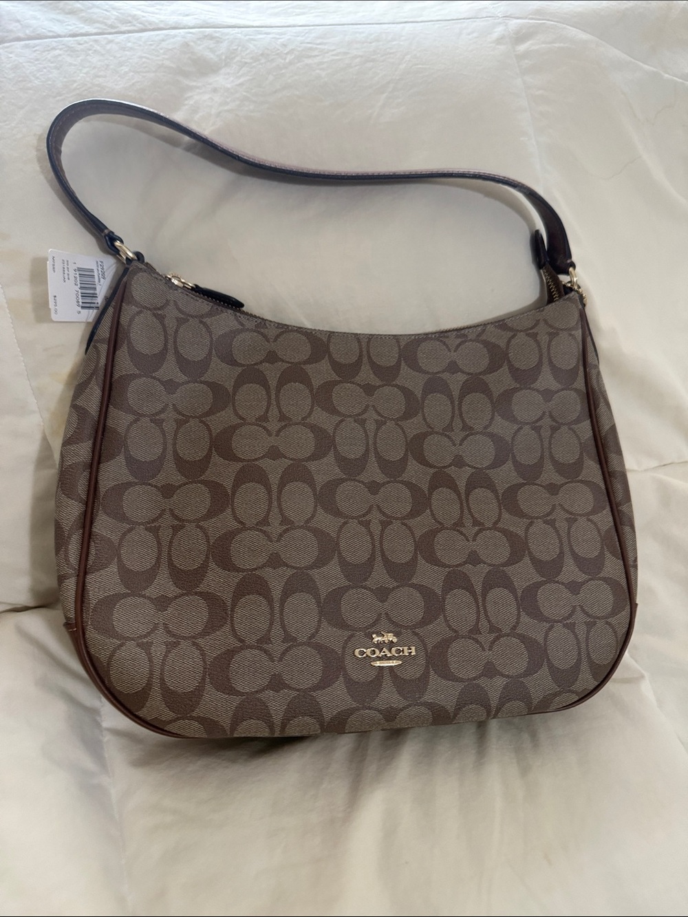 Coach Laurel Signature Canvas Shoulder Bag in Brown NWT